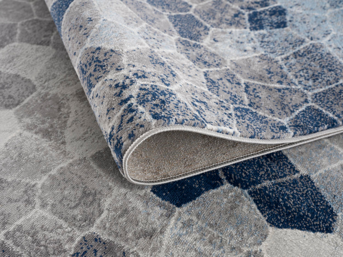 Zahra Mosaic Stone Blue Indoor Rug