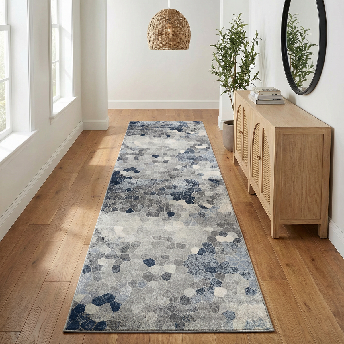 Zahra Mosaic Stone Blue Indoor Rug
