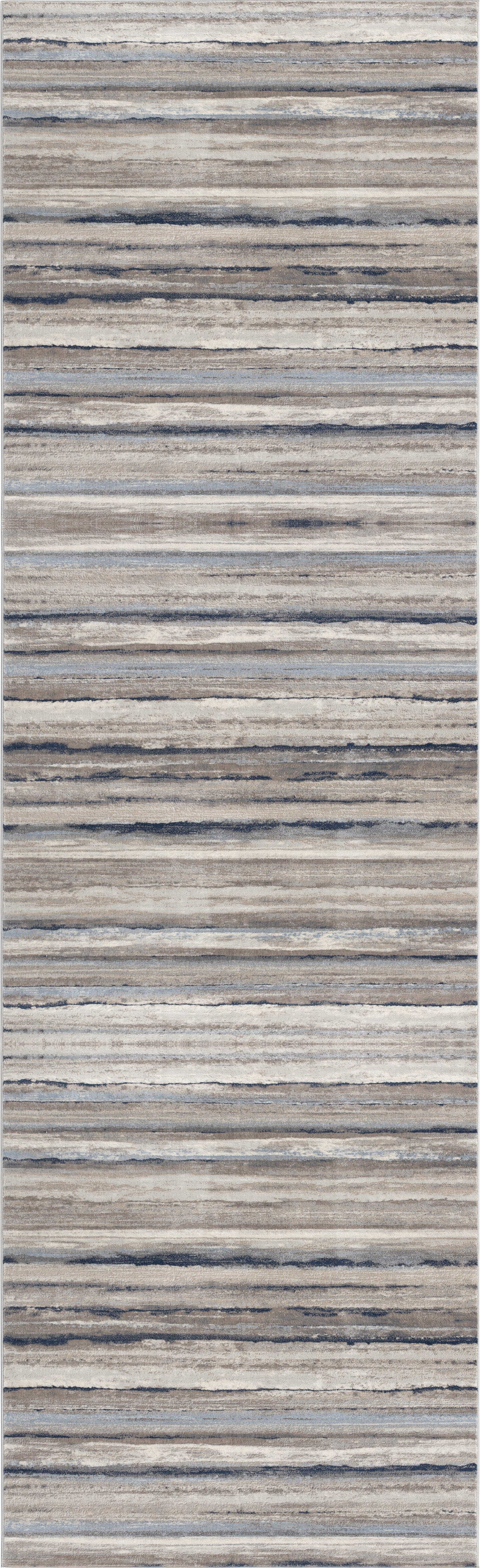 Rimal Abstract Contemporary Blue and Brown Indoor Rug-18