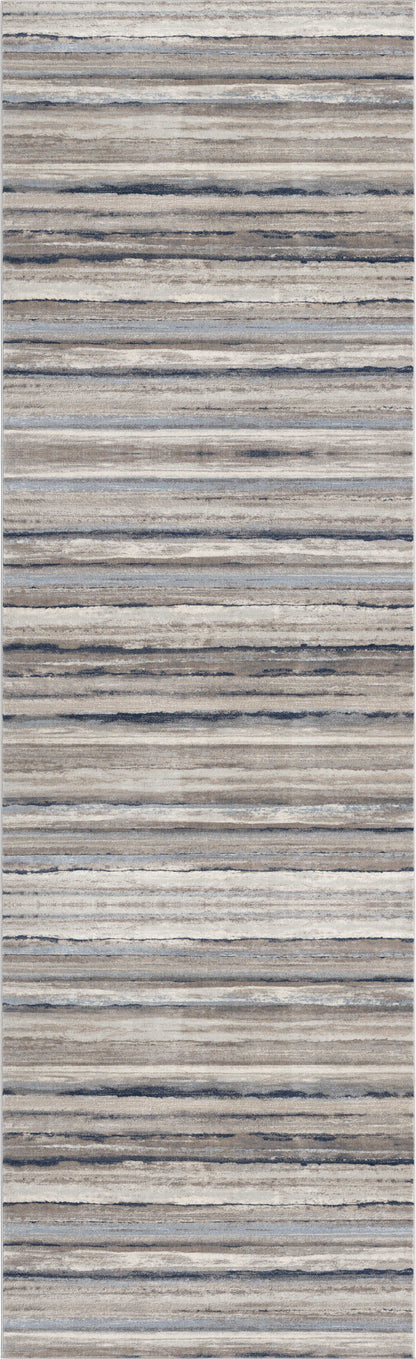 Rimal Abstract Contemporary Blue and Brown Indoor Rug-18