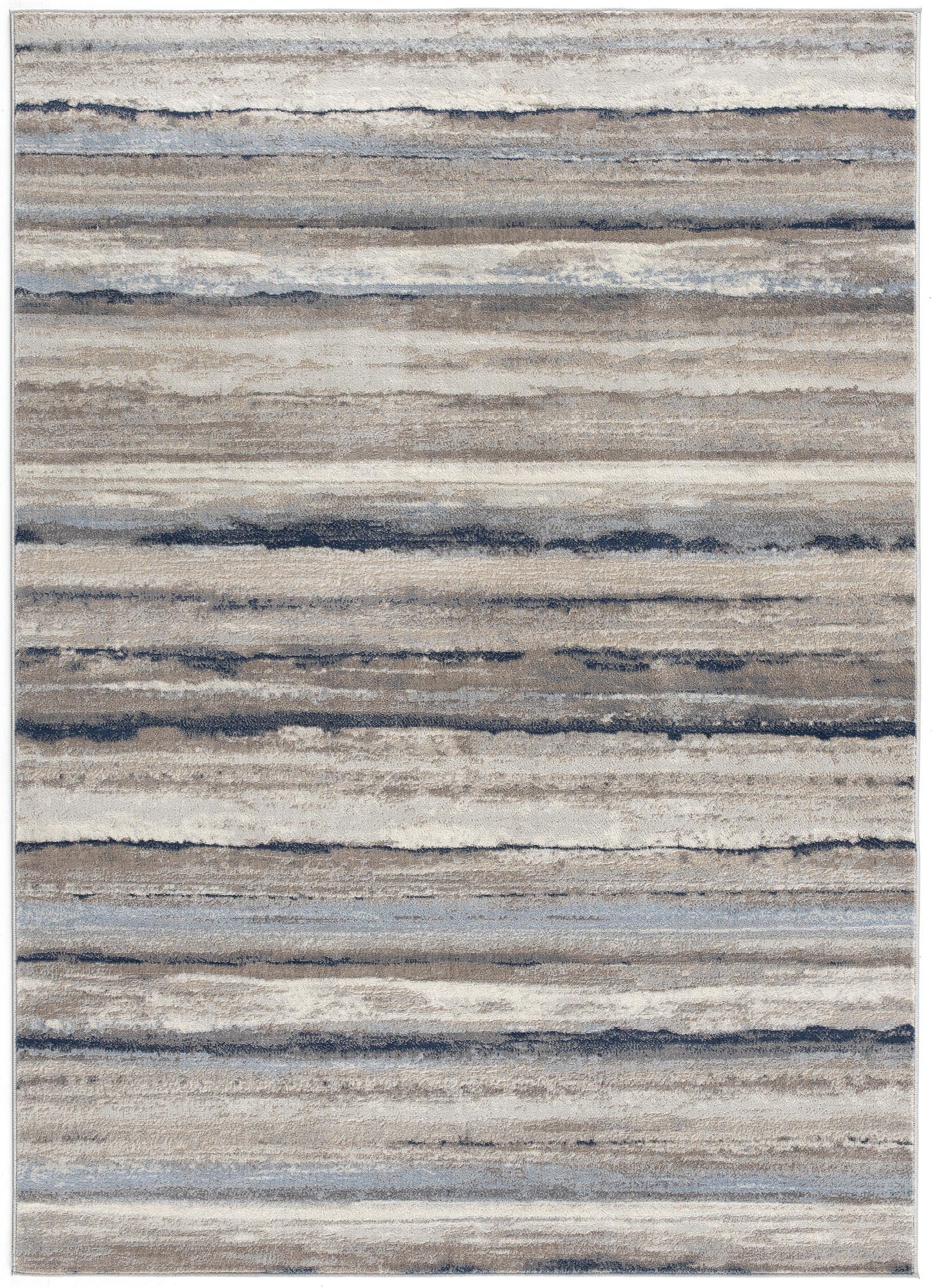 Rimal Abstract Contemporary Blue and Brown Indoor Rug-3