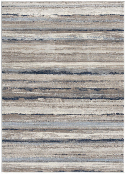 Rimal Abstract Contemporary Blue and Brown Indoor Rug-26