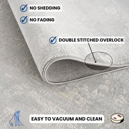 Safir Abstract Contemporary Grey and Beige Indoor Rug-15