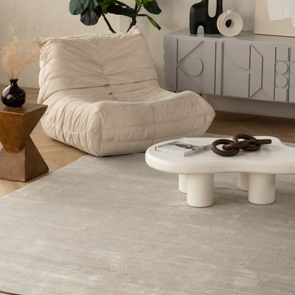 Safir Abstract Contemporary Grey and Beige Indoor Rug-9