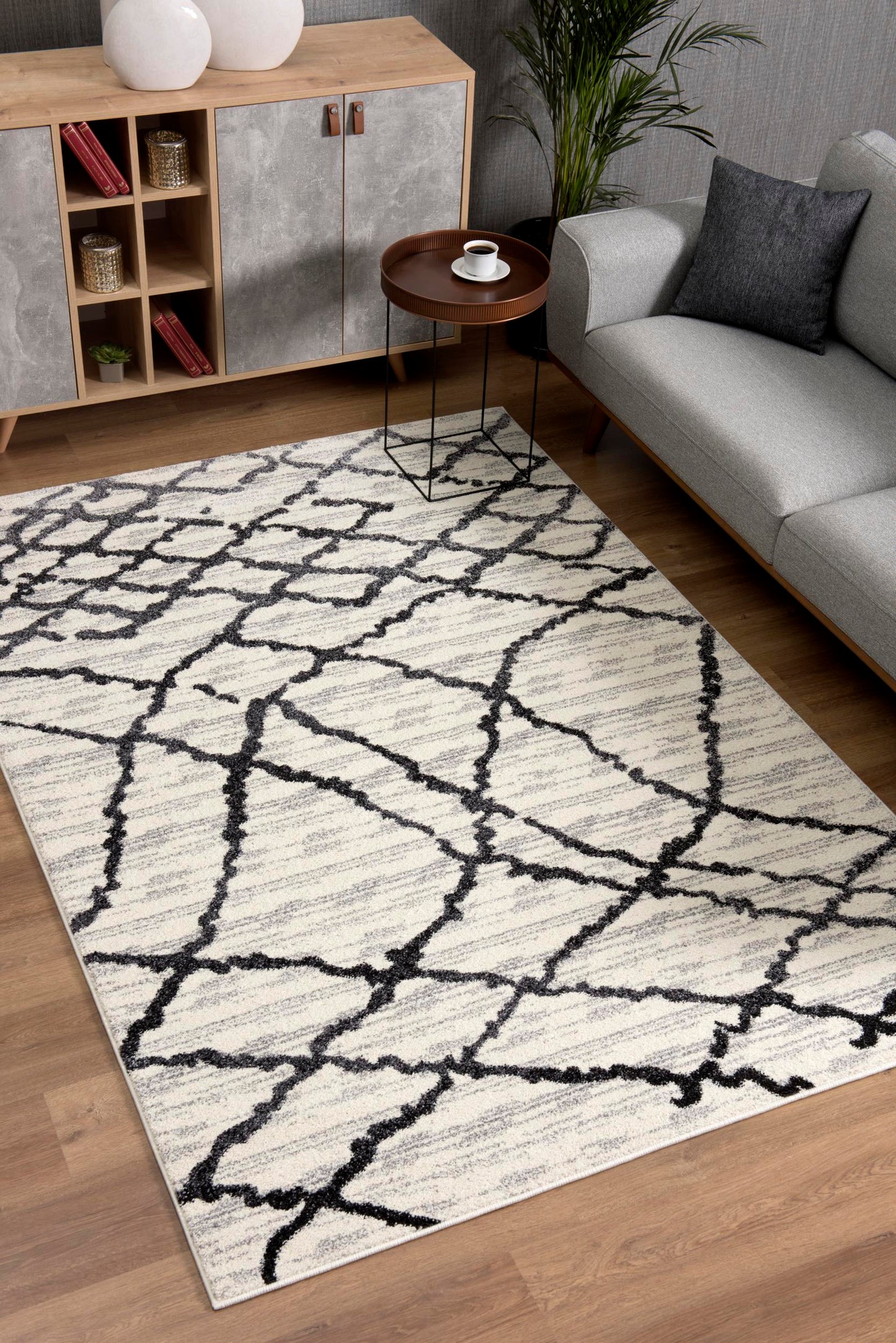 Nova Moroccan Marble Grey Rug