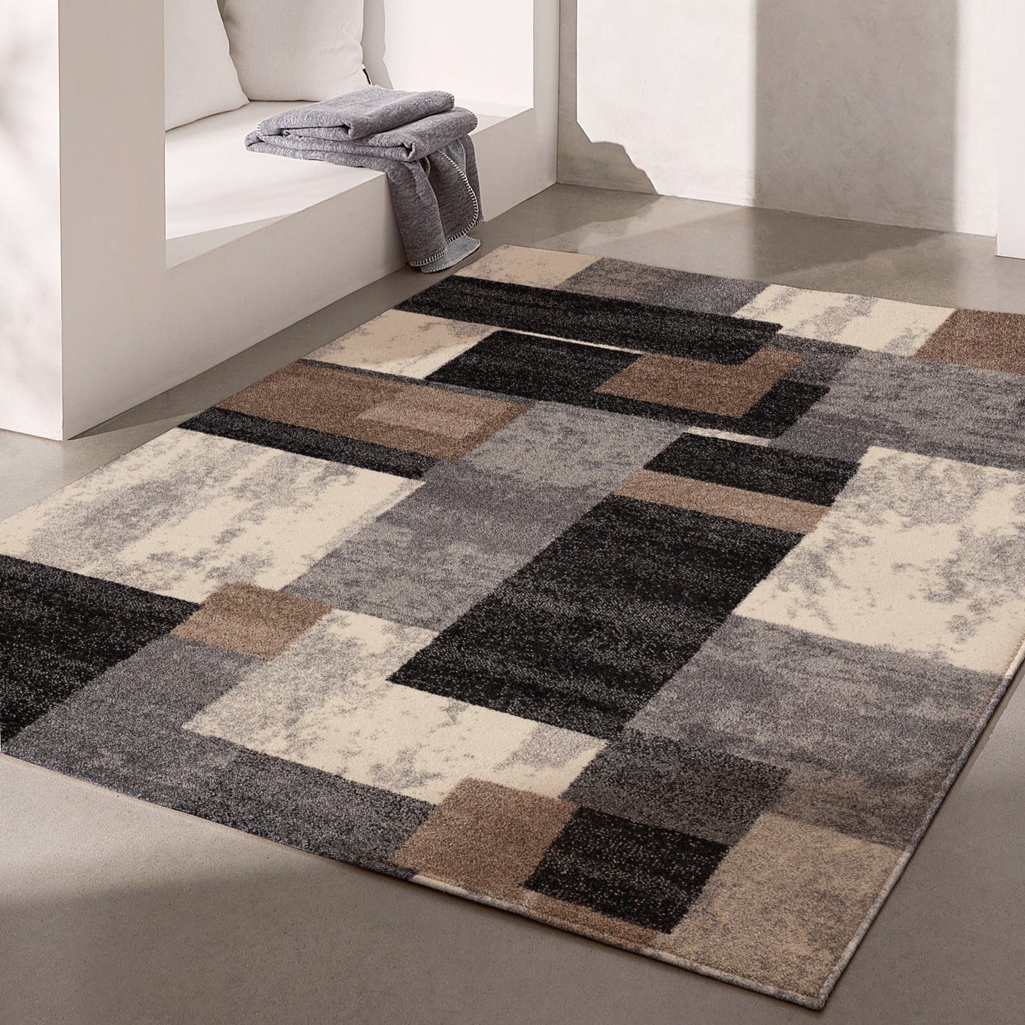 Nova Mid-Century Modern Contemporary Brown Rug