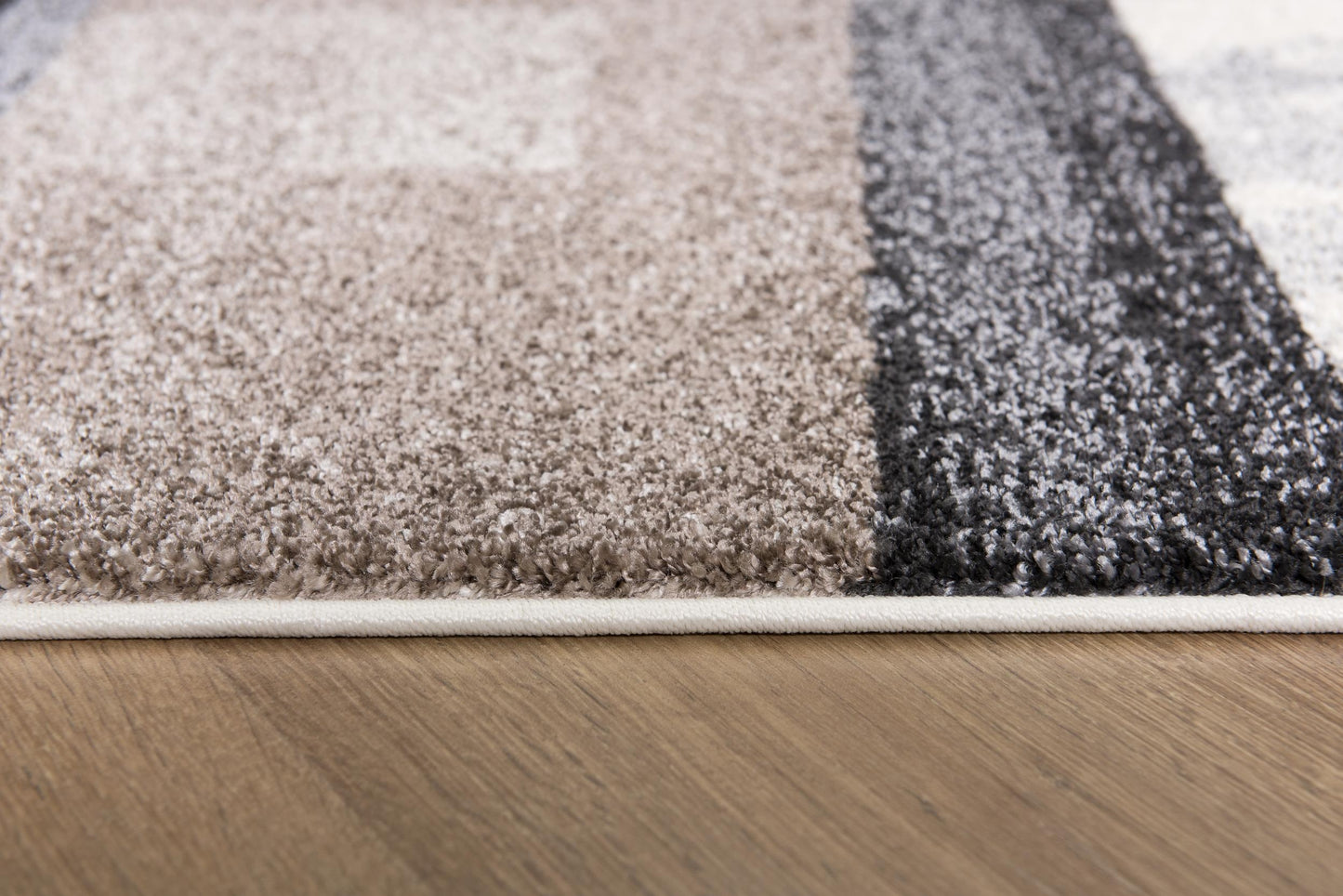 Mira Geometric Contemporary Black and Brown Indoor Rug