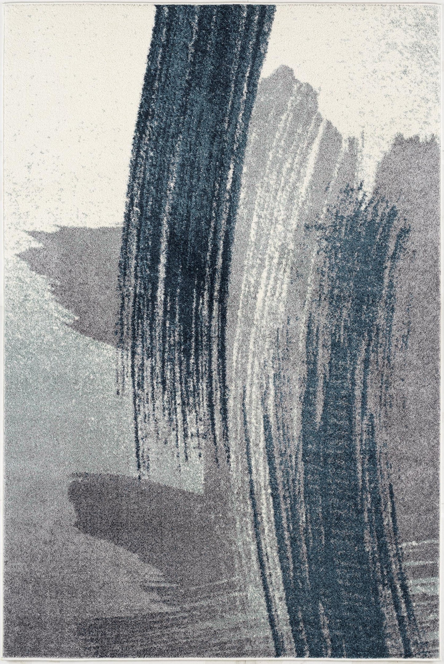Rivah Abstract Contemporary Blue and White Indoor Rug-9