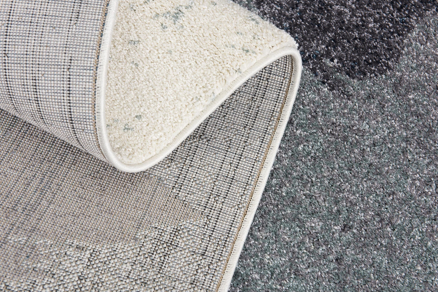 Rivah Abstract Contemporary Blue and White Indoor Rug-14
