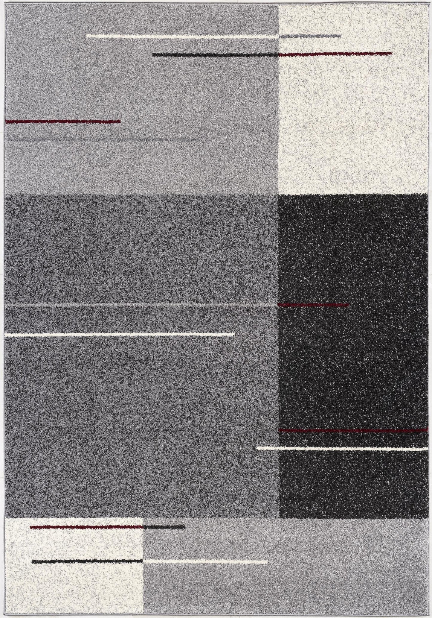 Tarin Geometric Contemporary Grey and Black Indoor Rug-3