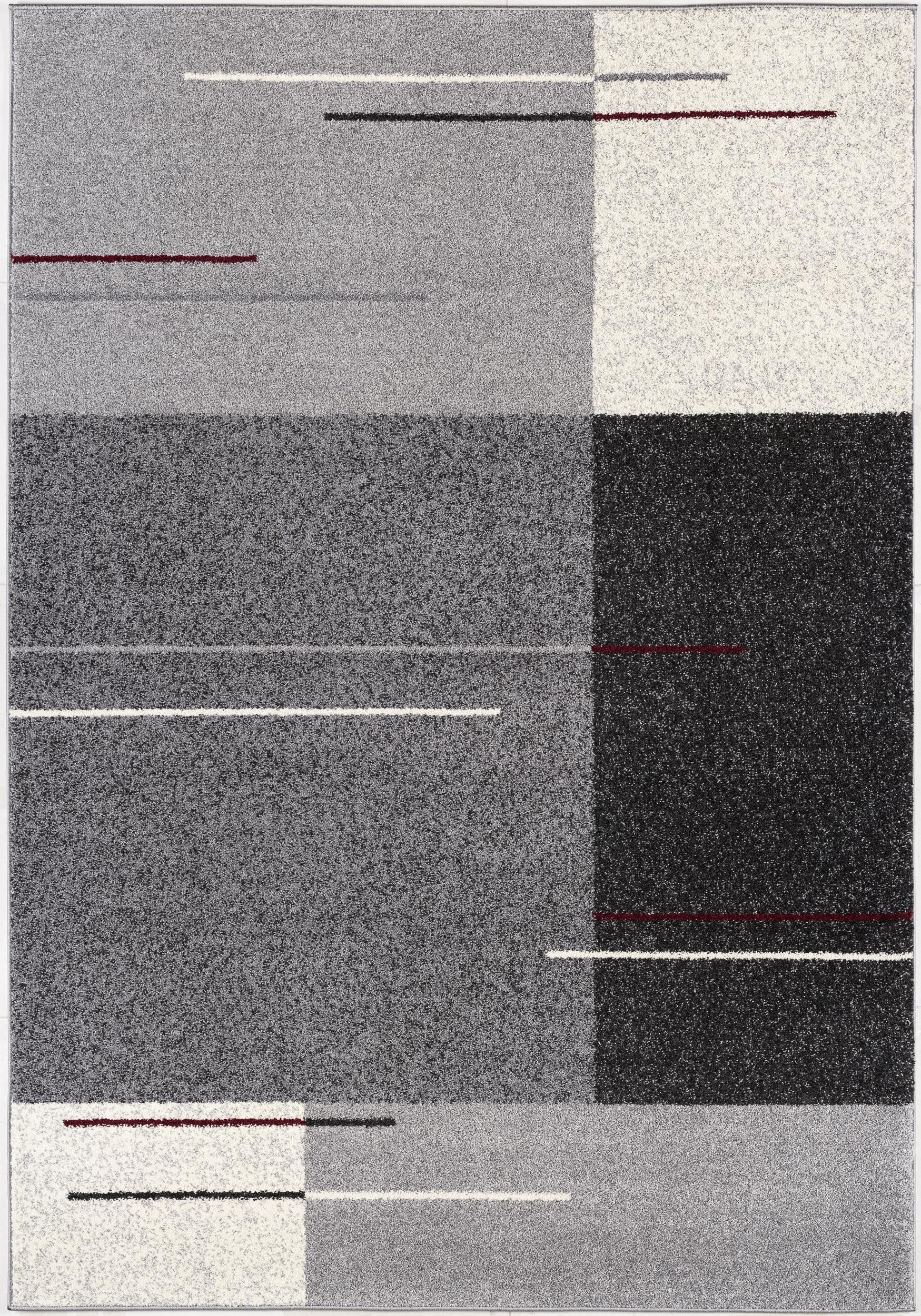 Tarin Geometric Contemporary Grey and Black Indoor Rug-3