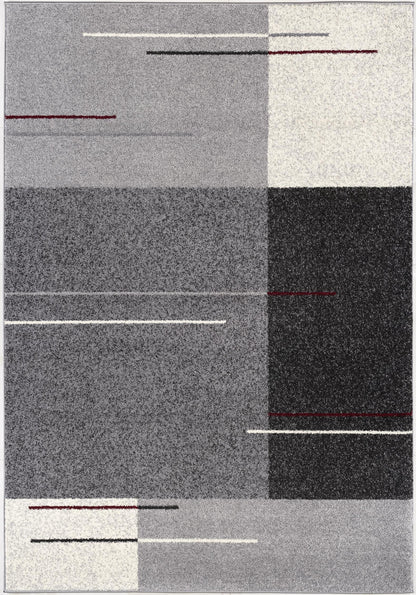 Tarin Geometric Contemporary Grey and Black Indoor Rug-3