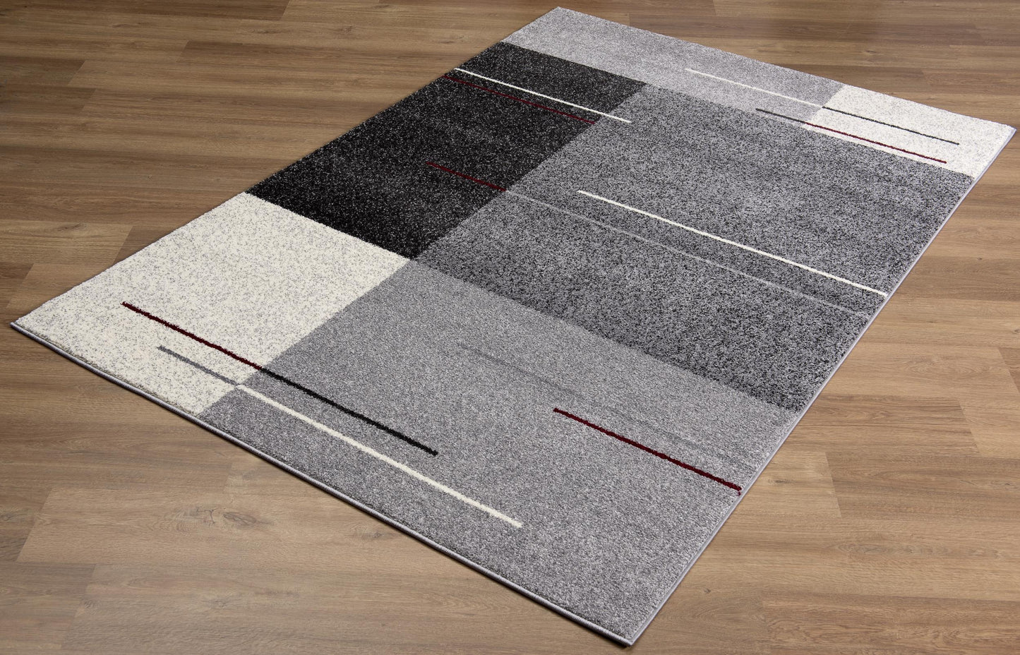 Tarin Geometric Contemporary Grey and Black Indoor Rug-11
