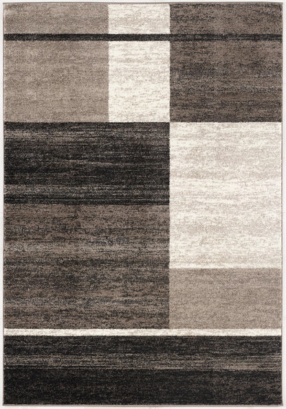 Herat Abstract Contemporary Brown and Beige Indoor Rug