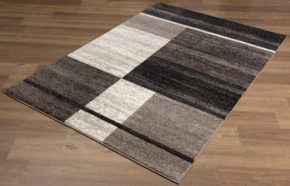 Herat Abstract Contemporary Brown and Beige Indoor Rug