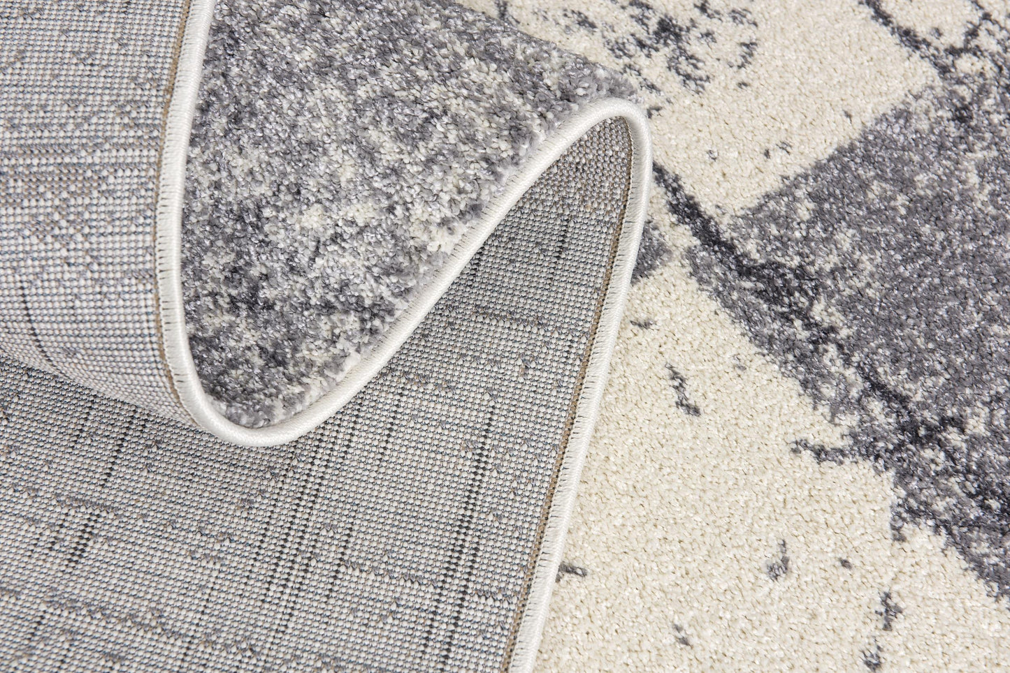 Prana Checkered Contemporary White and Grey Indoor Rug-13