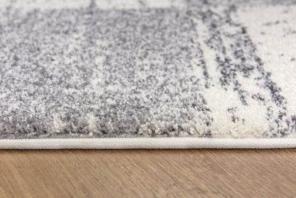 Prana Checkered Contemporary White and Grey Indoor Rug-14