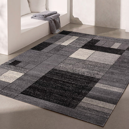 Nova Geometric Contemporary Grey Rug