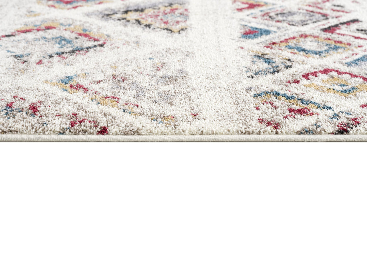 Safa Boho Contemporary Cream and Red Indoor Rug