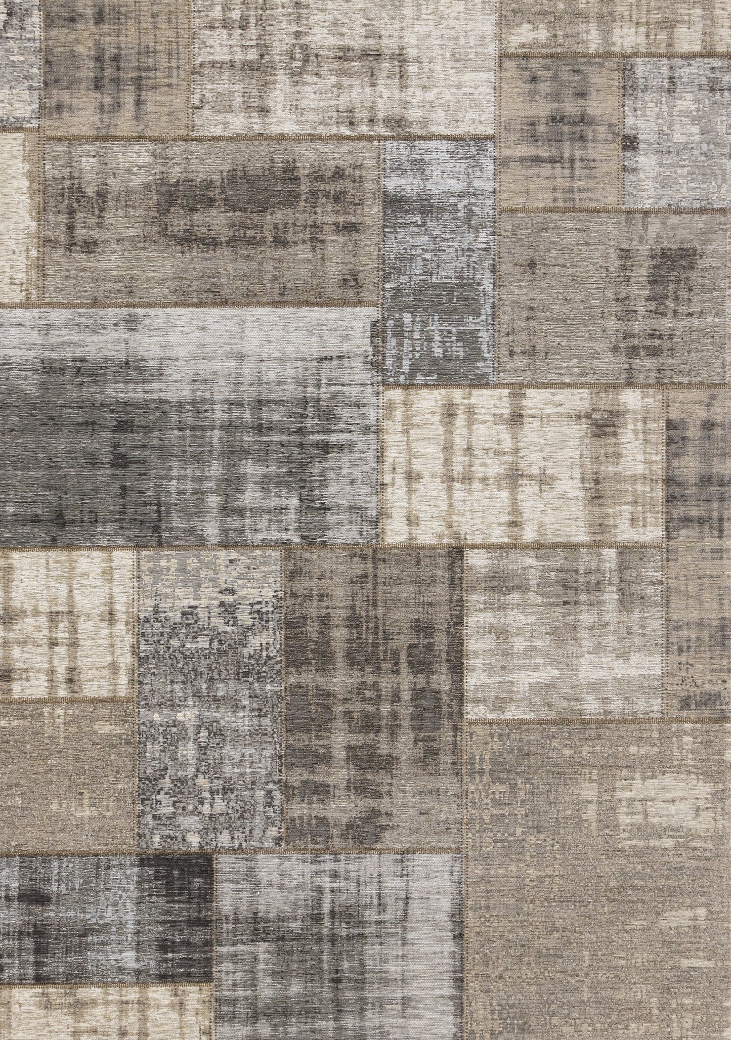 Contemporary Patchwork Grey Area Rug-1