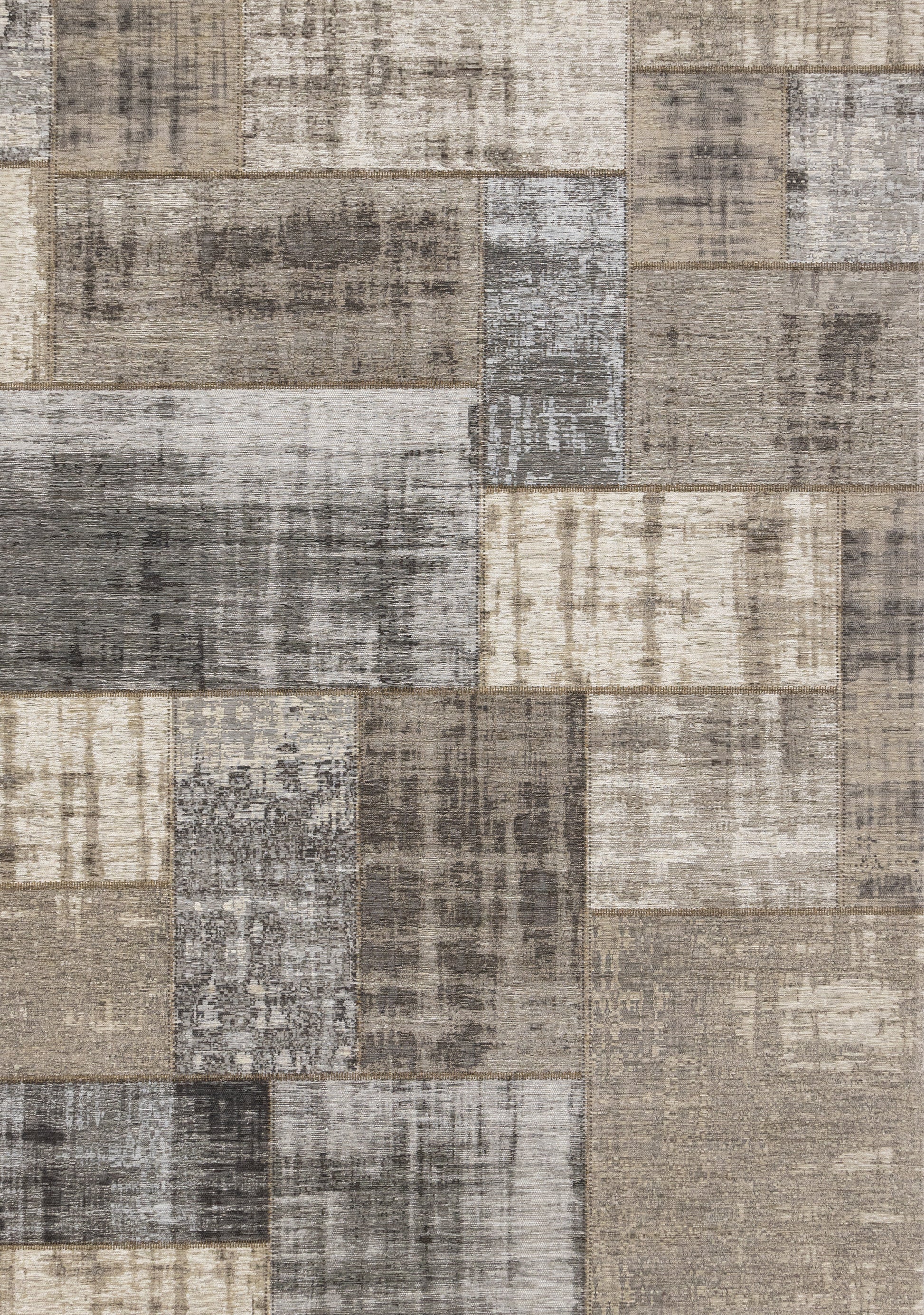 Contemporary Patchwork Grey Area Rug-1