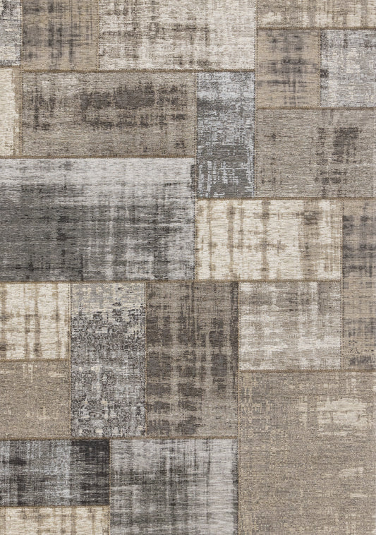 Contemporary Patchwork Grey Area Rug