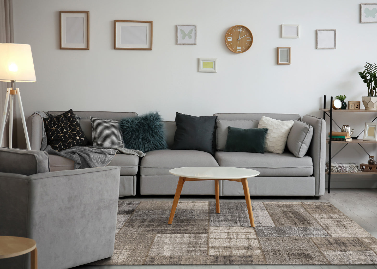 Contemporary Patchwork Grey Area Rug-3
