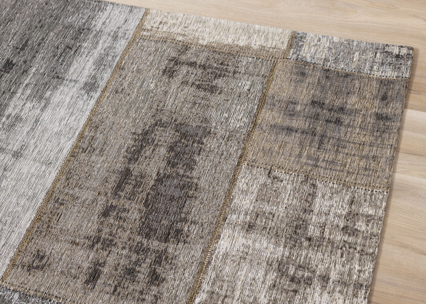 Contemporary Patchwork Grey Area Rug-4