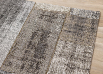 Contemporary Patchwork Grey Area Rug-4
