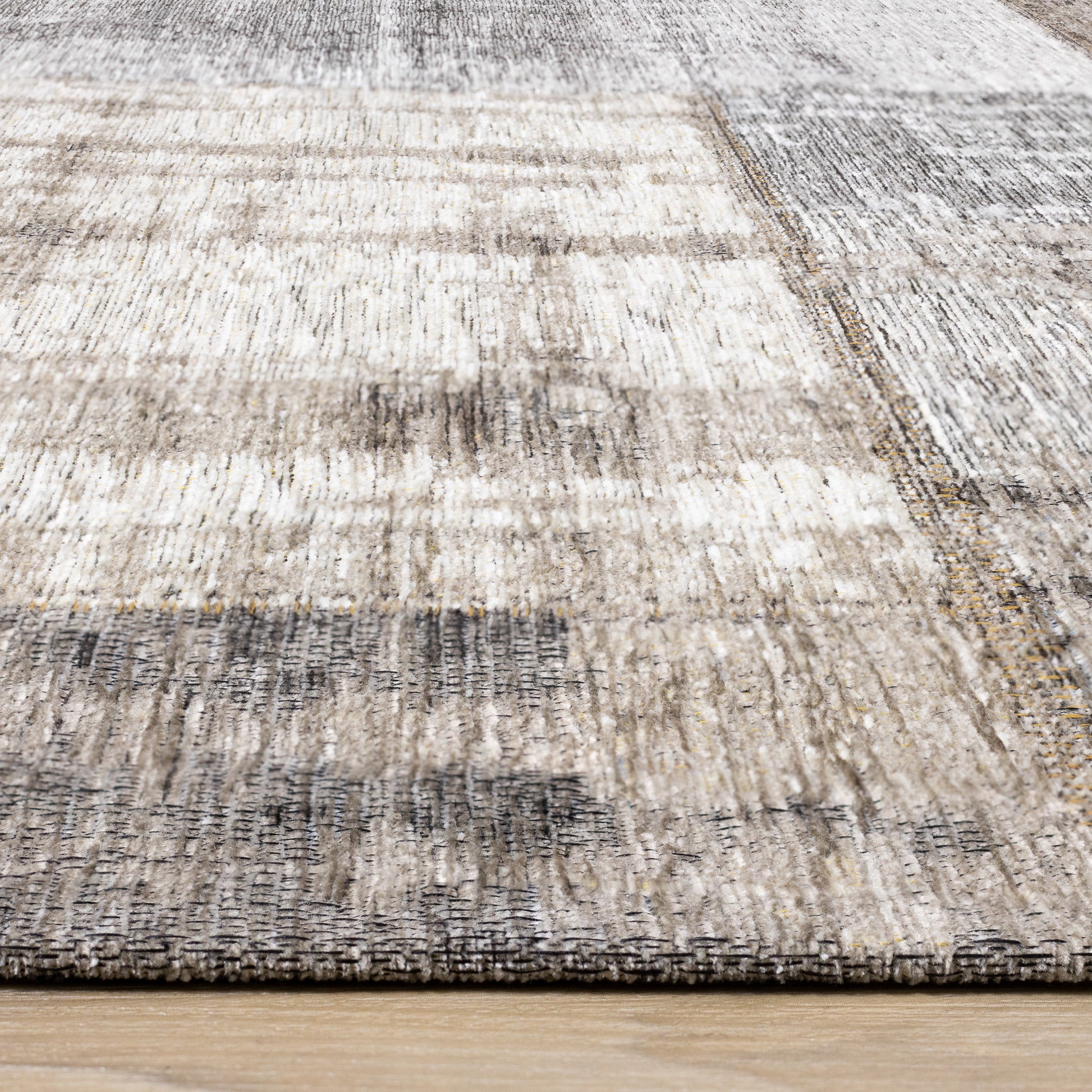 Contemporary Patchwork Grey Area Rug-9