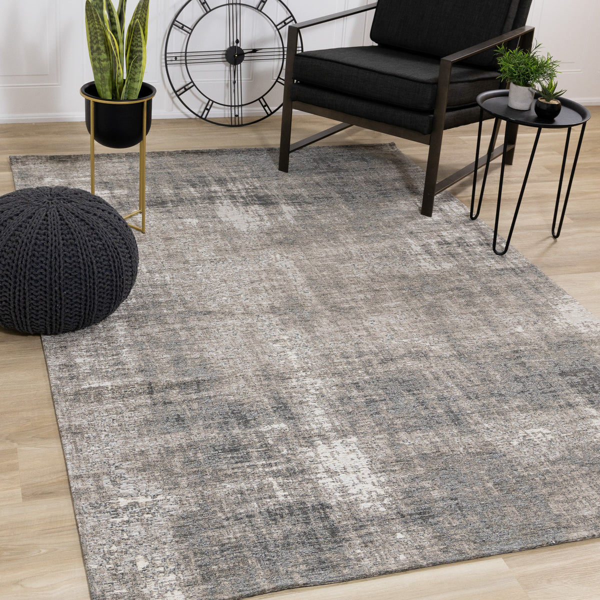 Tapis moderne organique gris