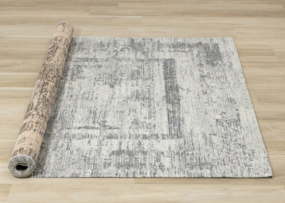 Modern Border Grey Area Rug