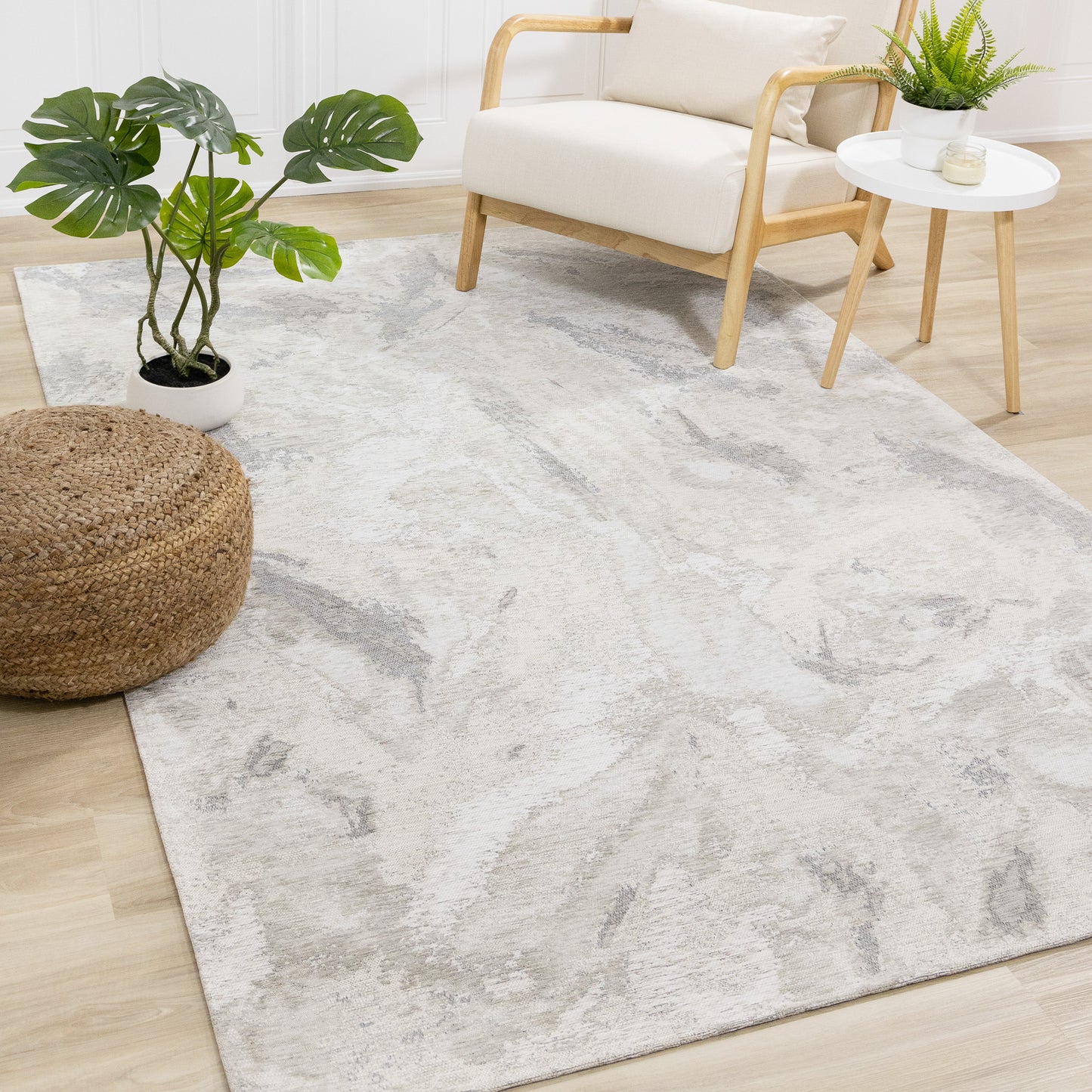 Modern Organic Cream Area Rug-2