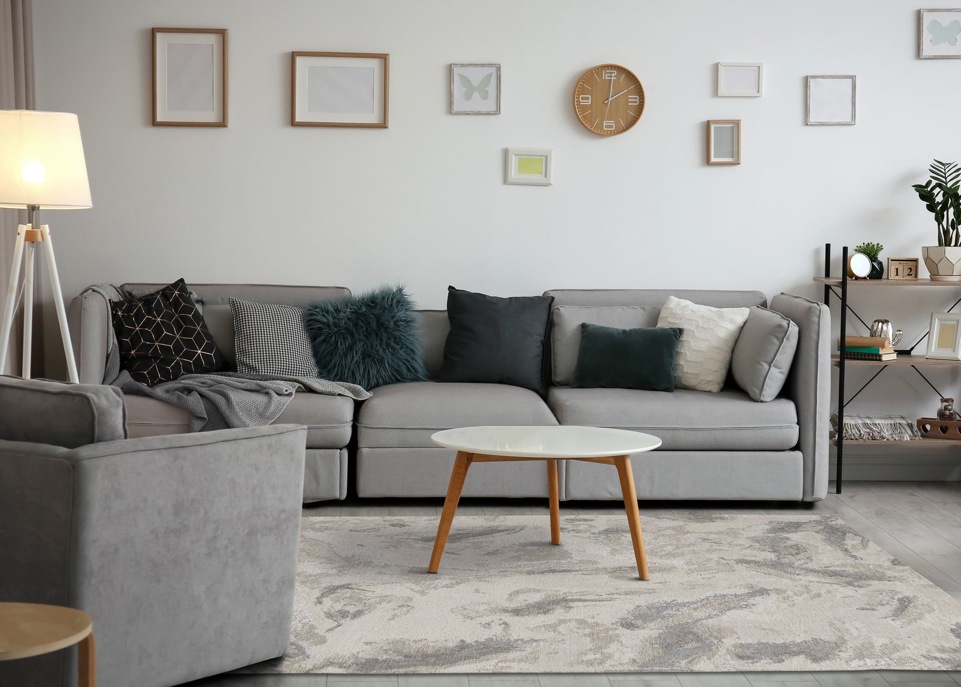 Modern Organic Cream Area Rug-3