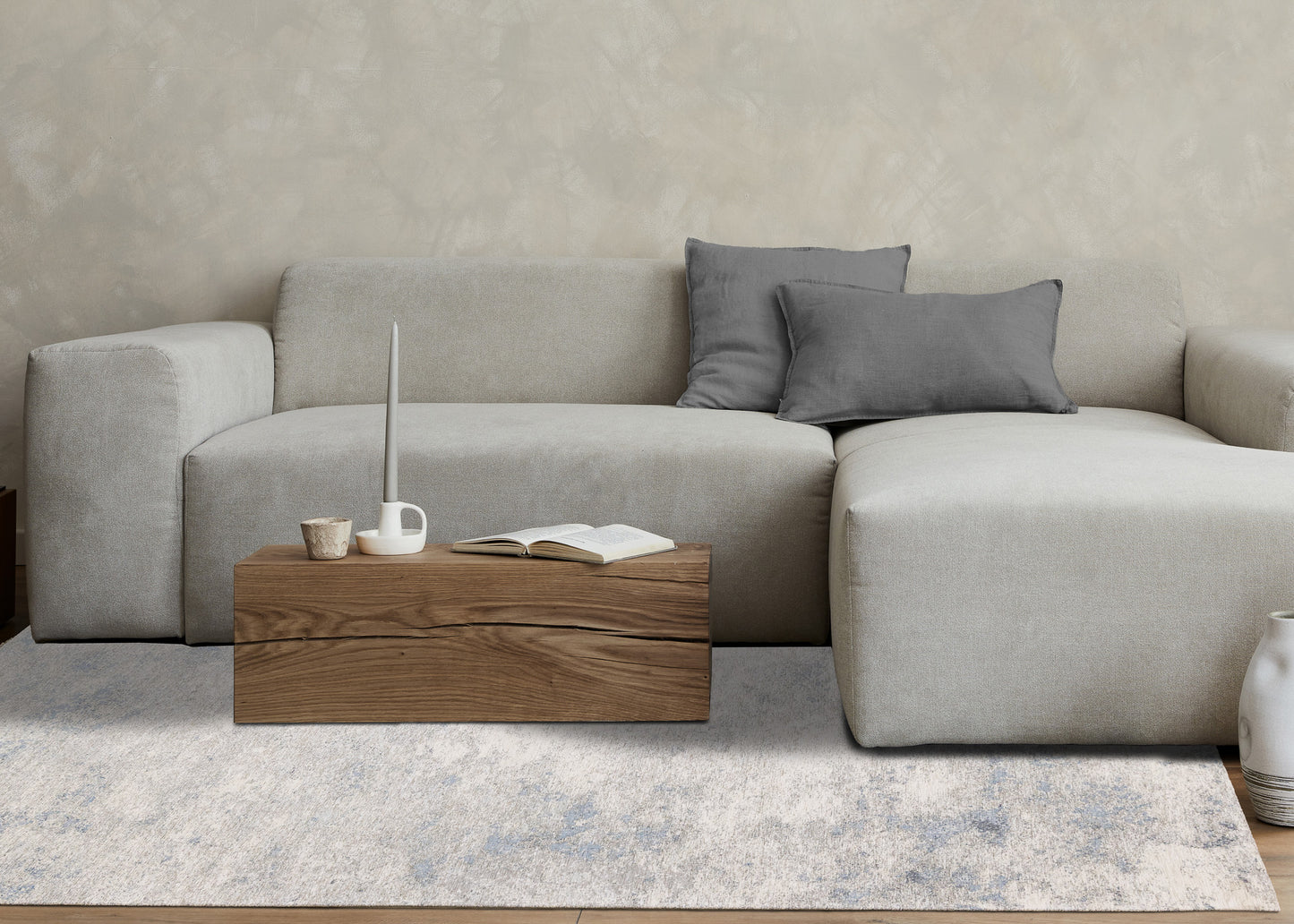 Contemporary Organic Cream Area Rug-3