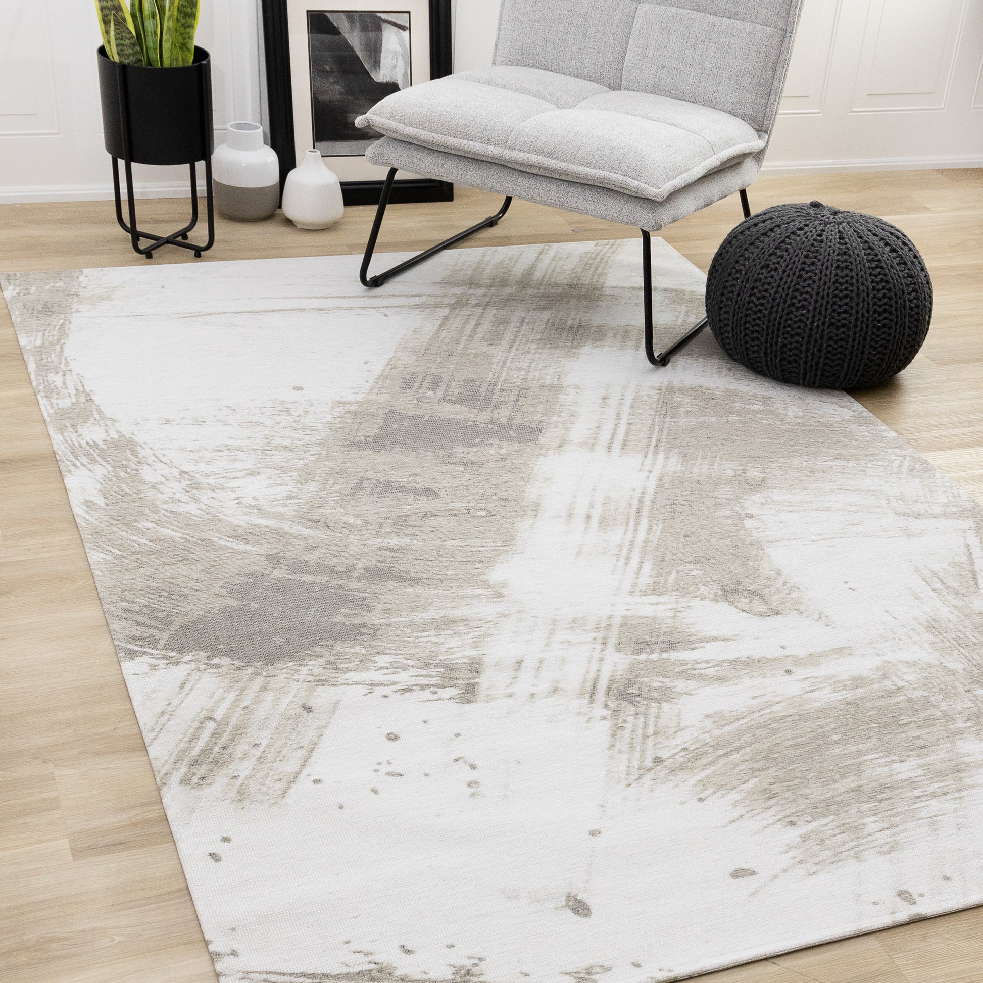 Contemporary Organic White Area Rug-2