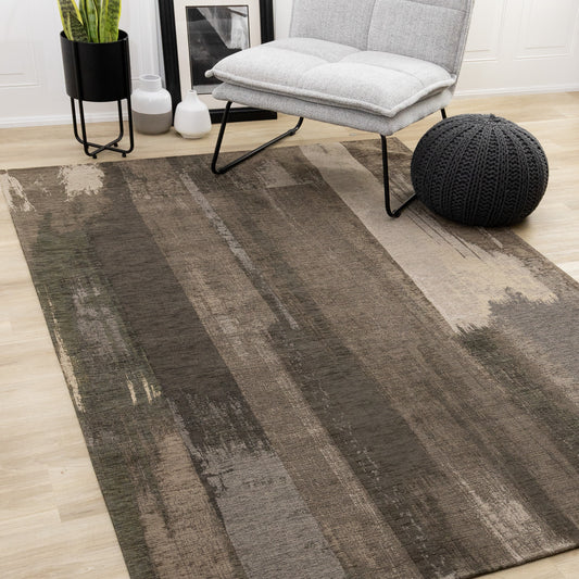 Contemporary Distressed Organic Brown Area Rug