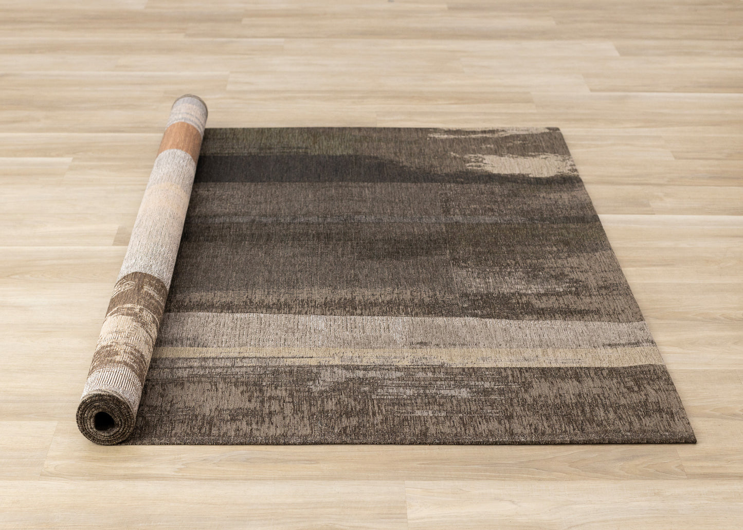 Contemporary Distressed Organic Brown Area Rug-7