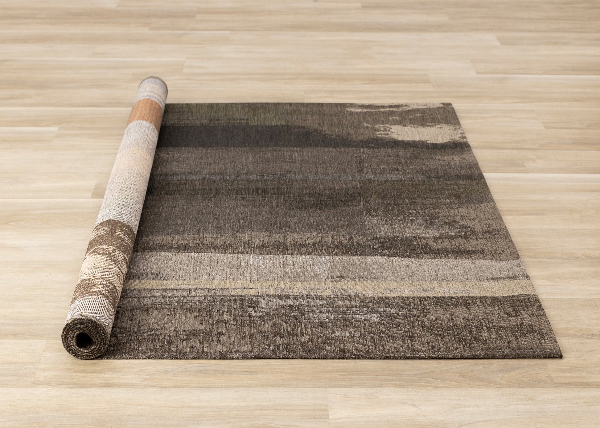 Contemporary Distressed Organic Brown Area Rug-7