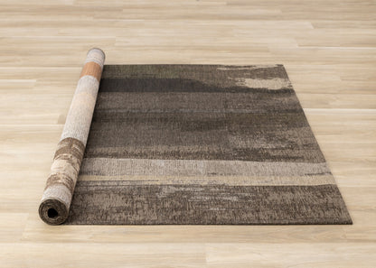Contemporary Distressed Organic Brown Area Rug-7