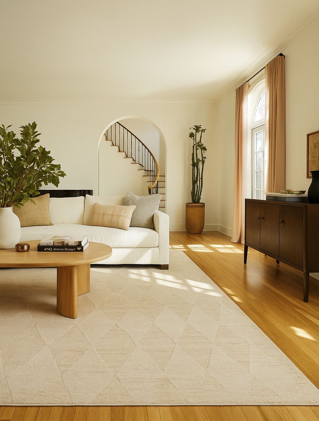 Vellum Chevron Contemporary Cream and Beige Indoor Rug-4