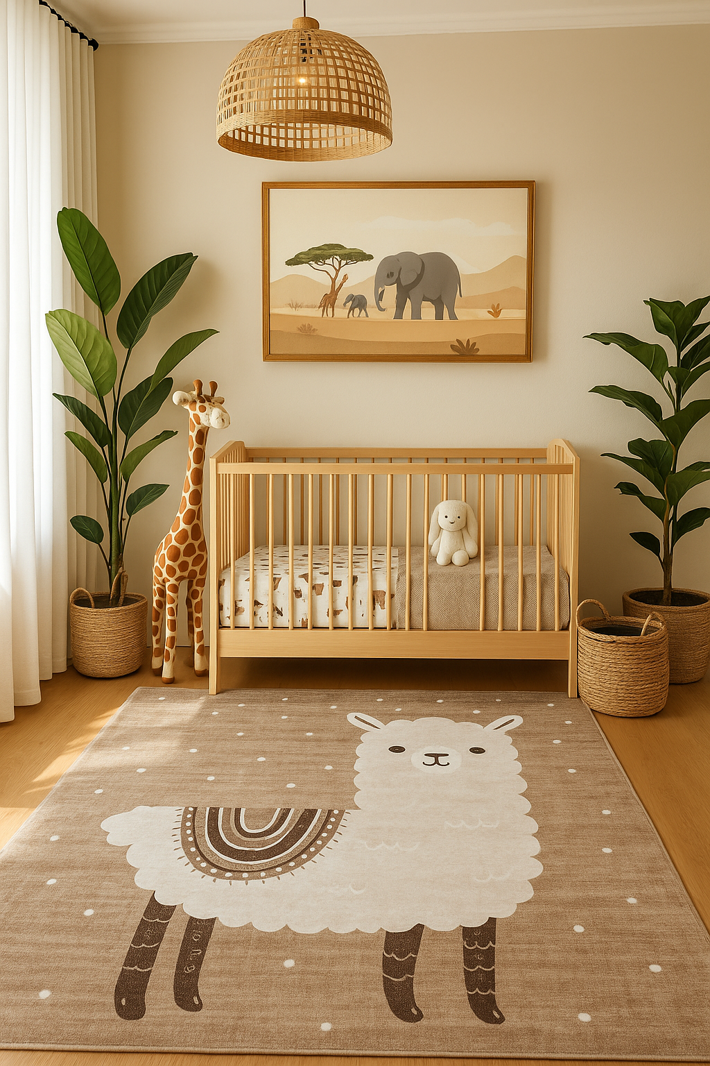 Rowan Llama Contemporary Brown and Beige Indoor Rug