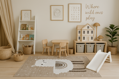 Rowan Llama Contemporary Brown and Beige Indoor Rug