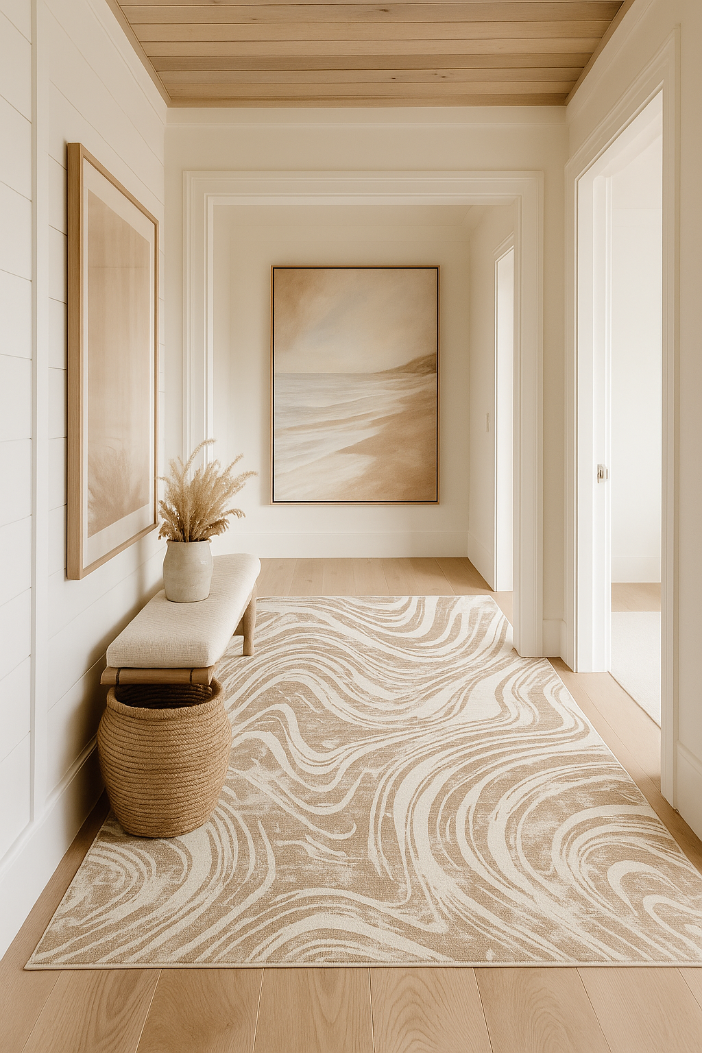 Nagisa Abstract Modern Beige and Brown Indoor Rug