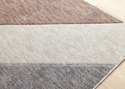 Contemporary Geometric Stripes Pink Area Rug-4