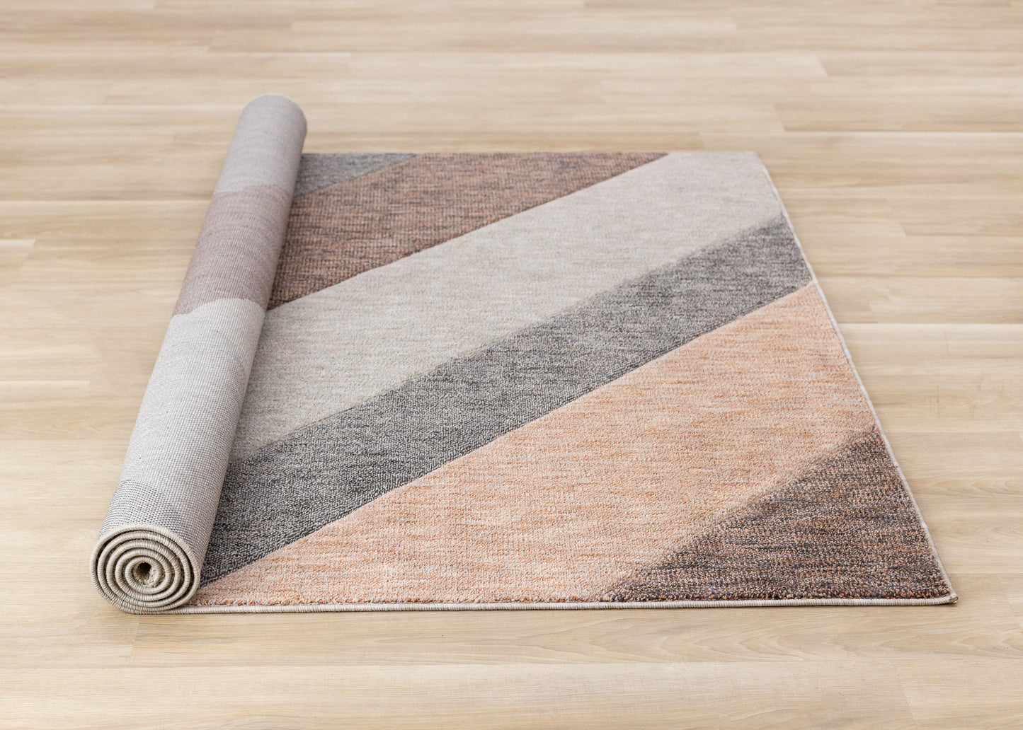 Contemporary Geometric Stripes Pink Area Rug-7