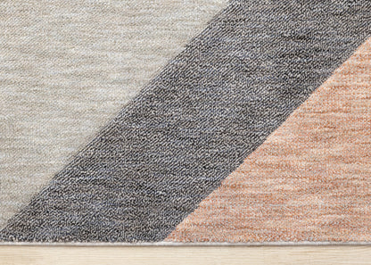 Contemporary Geometric Stripes Pink Area Rug-8