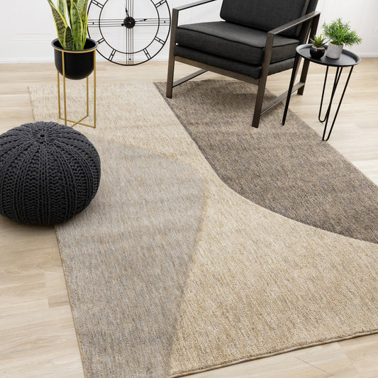 Contemporary Geometric Beige Area Rug
