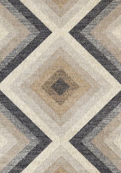 Contemporary Geometric Grey Area Rug