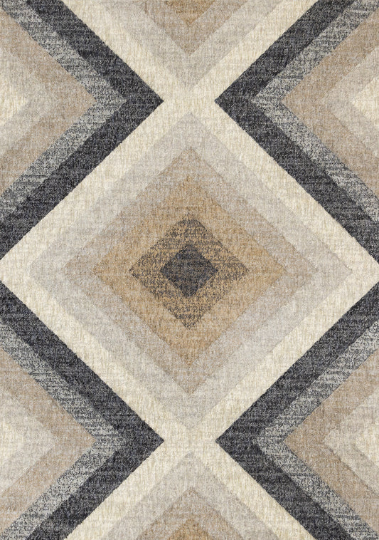 Contemporary Geometric Grey Area Rug